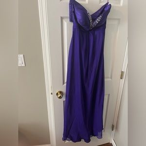 Grad / Prom Dress - Purple, strapless, sequins back keyhole detail